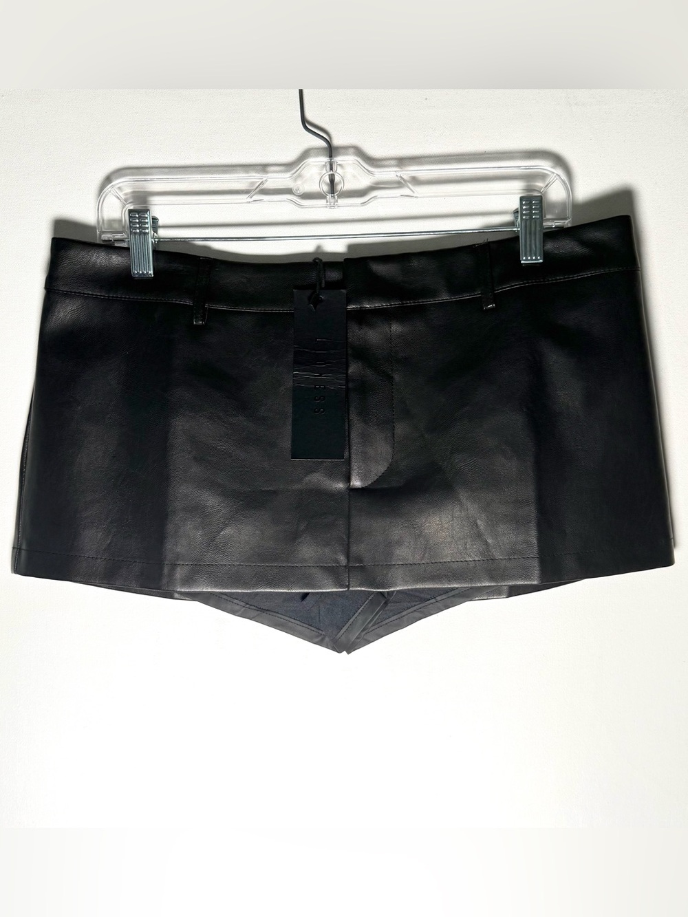 Lioness Rhode Onyx Leather Mini Skort